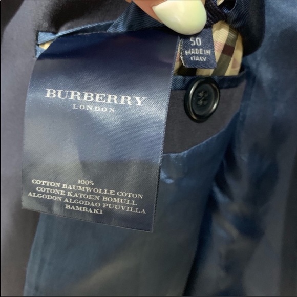 Burberry Blue Cotton Sports Jacket Sz 50 US Sz 40 - Picture 2 of 7